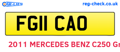 FG11CAO are the vehicle registration plates.