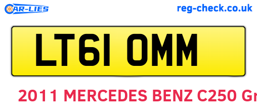 LT61OMM are the vehicle registration plates.