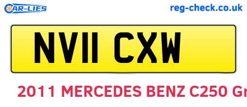 NV11CXW are the vehicle registration plates.