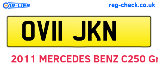 OV11JKN are the vehicle registration plates.