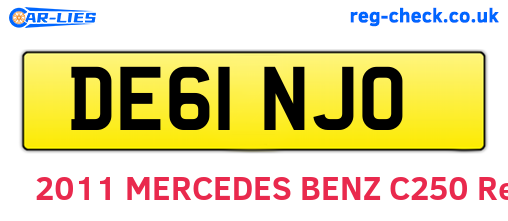 DE61NJO are the vehicle registration plates.