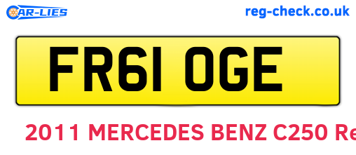 FR61OGE are the vehicle registration plates.