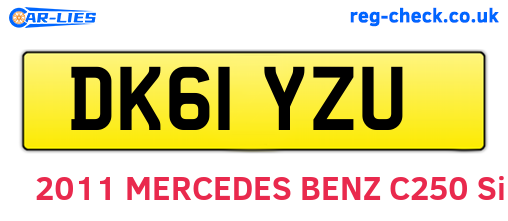 DK61YZU are the vehicle registration plates.