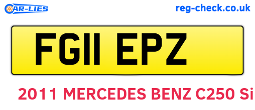 FG11EPZ are the vehicle registration plates.