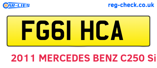 FG61HCA are the vehicle registration plates.