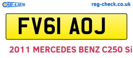 FV61AOJ are the vehicle registration plates.