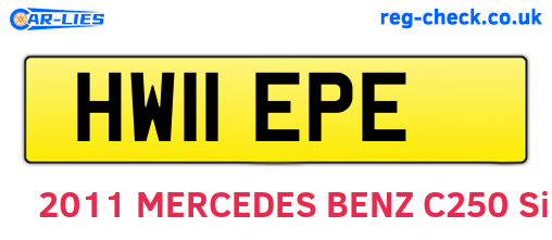 HW11EPE are the vehicle registration plates.