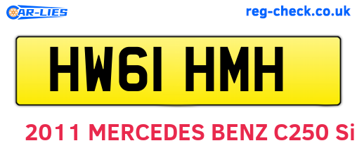HW61HMH are the vehicle registration plates.