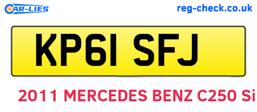 KP61SFJ are the vehicle registration plates.