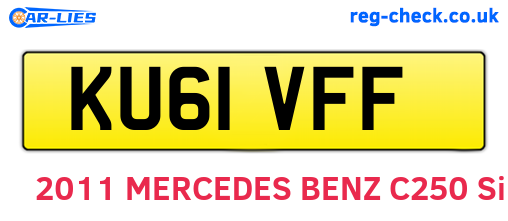 KU61VFF are the vehicle registration plates.