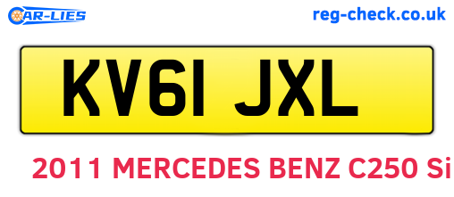 KV61JXL are the vehicle registration plates.