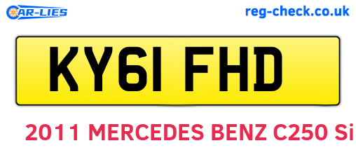 KY61FHD are the vehicle registration plates.