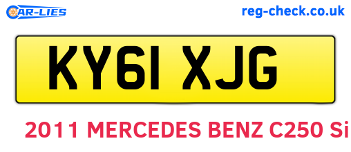 KY61XJG are the vehicle registration plates.