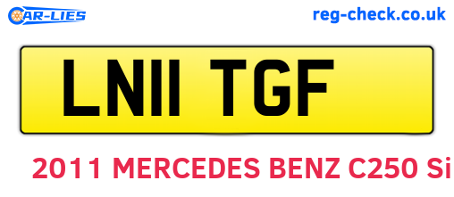 LN11TGF are the vehicle registration plates.