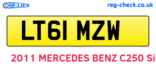 LT61MZW are the vehicle registration plates.
