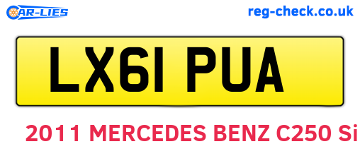 LX61PUA are the vehicle registration plates.