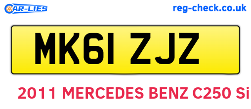 MK61ZJZ are the vehicle registration plates.
