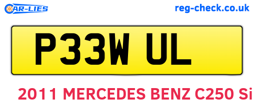 P33WUL are the vehicle registration plates.