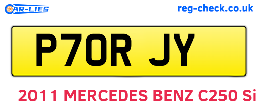 P70RJY are the vehicle registration plates.