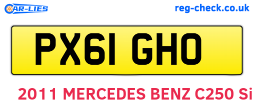 PX61GHO are the vehicle registration plates.