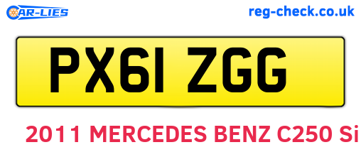 PX61ZGG are the vehicle registration plates.