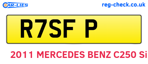 R7SFP are the vehicle registration plates.