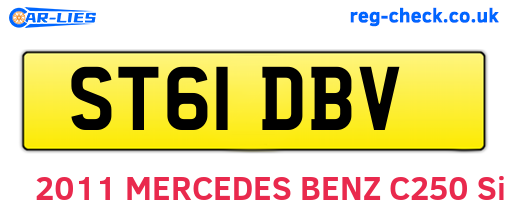 ST61DBV are the vehicle registration plates.