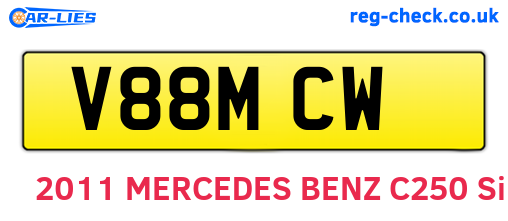 V88MCW are the vehicle registration plates.