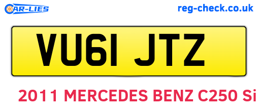 VU61JTZ are the vehicle registration plates.