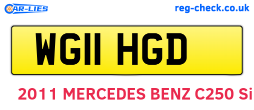 WG11HGD are the vehicle registration plates.