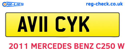 AV11CYK are the vehicle registration plates.