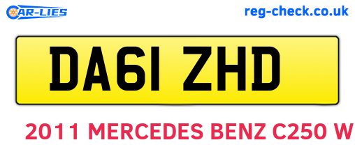 DA61ZHD are the vehicle registration plates.
