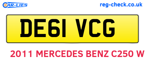 DE61VCG are the vehicle registration plates.
