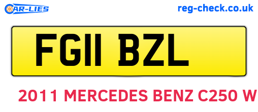 FG11BZL are the vehicle registration plates.