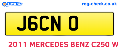 J6CNO are the vehicle registration plates.