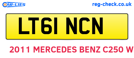 LT61NCN are the vehicle registration plates.