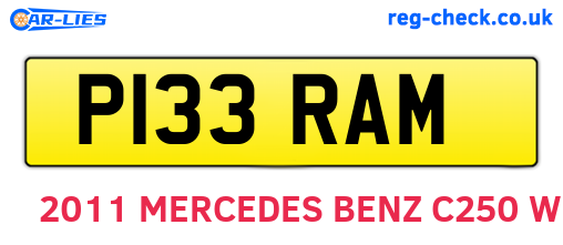 P133RAM are the vehicle registration plates.