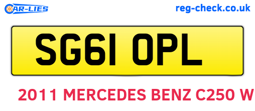 SG61OPL are the vehicle registration plates.