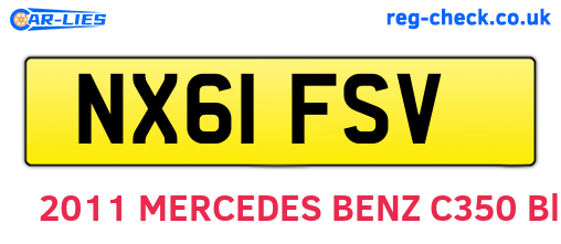 NX61FSV are the vehicle registration plates.