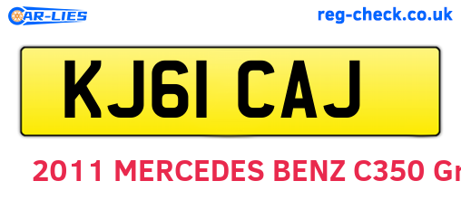 KJ61CAJ are the vehicle registration plates.