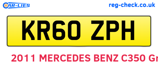 KR60ZPH are the vehicle registration plates.