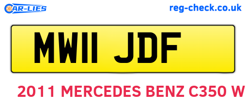 MW11JDF are the vehicle registration plates.