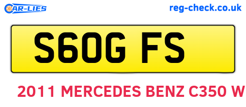 S60GFS are the vehicle registration plates.
