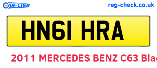 HN61HRA are the vehicle registration plates.