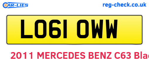 LO61OWW are the vehicle registration plates.