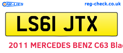 LS61JTX are the vehicle registration plates.