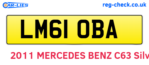 LM61OBA are the vehicle registration plates.