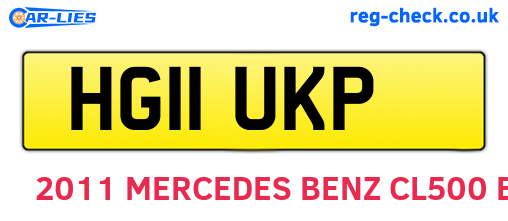 HG11UKP are the vehicle registration plates.