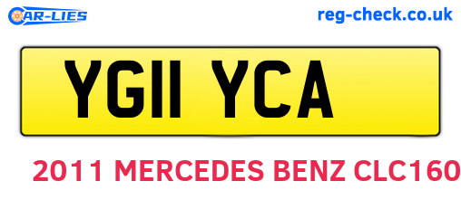 YG11YCA are the vehicle registration plates.