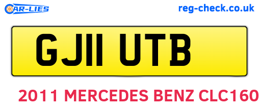 GJ11UTB are the vehicle registration plates.